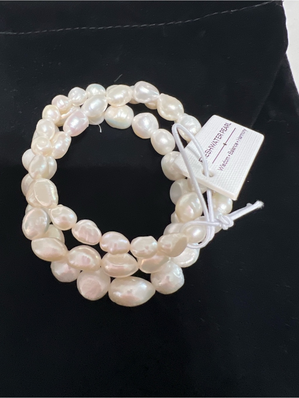 Hand Crafted White Freshwater Pearl Stretch Bracelet Set